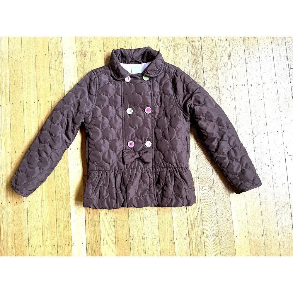 Gymboree Brown & Pink Puffy Jacket Peacoat M